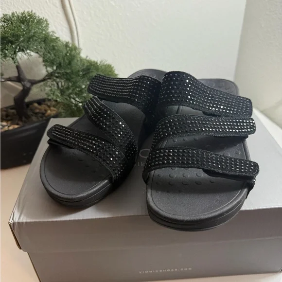 Vionic Black Sandals with Rhinestone Straps - Picture 4 of 4